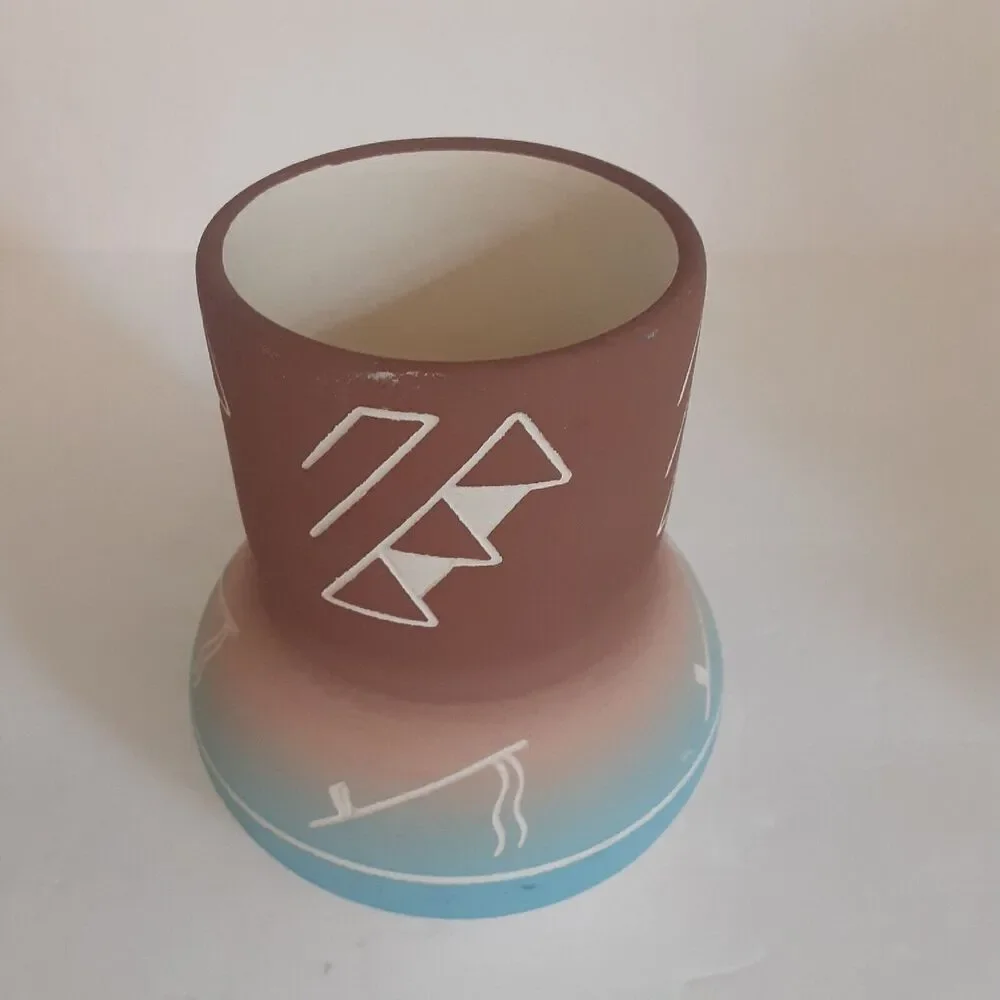 Red Elk Pottery Signed Vase Southwest Decor